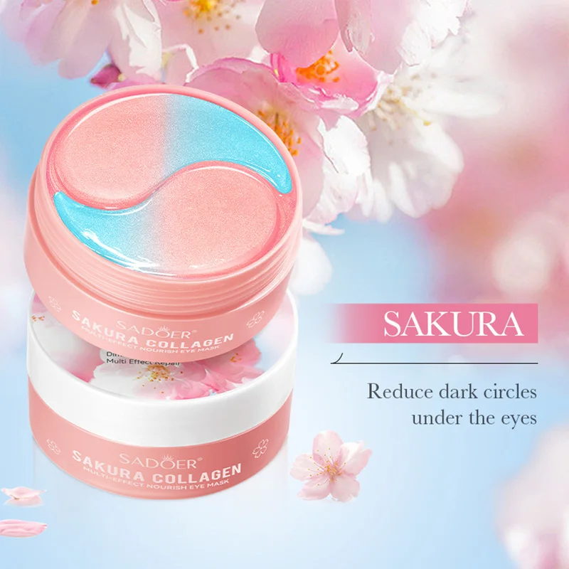 60pcs 사쿠라 콜라겐 아이 마스크 다크서클 제거 눈 - Collagen Under Eye Patches 리뷰 및 가격